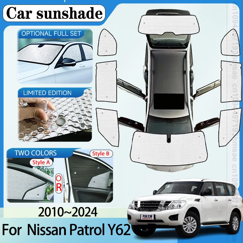 

Sun Visor For Nissan Patrol Armada Y62 2010 2011 2010~2024 Cars Full Coverage Sunshade Anti-UV Auto Privacy Blocks Accessories