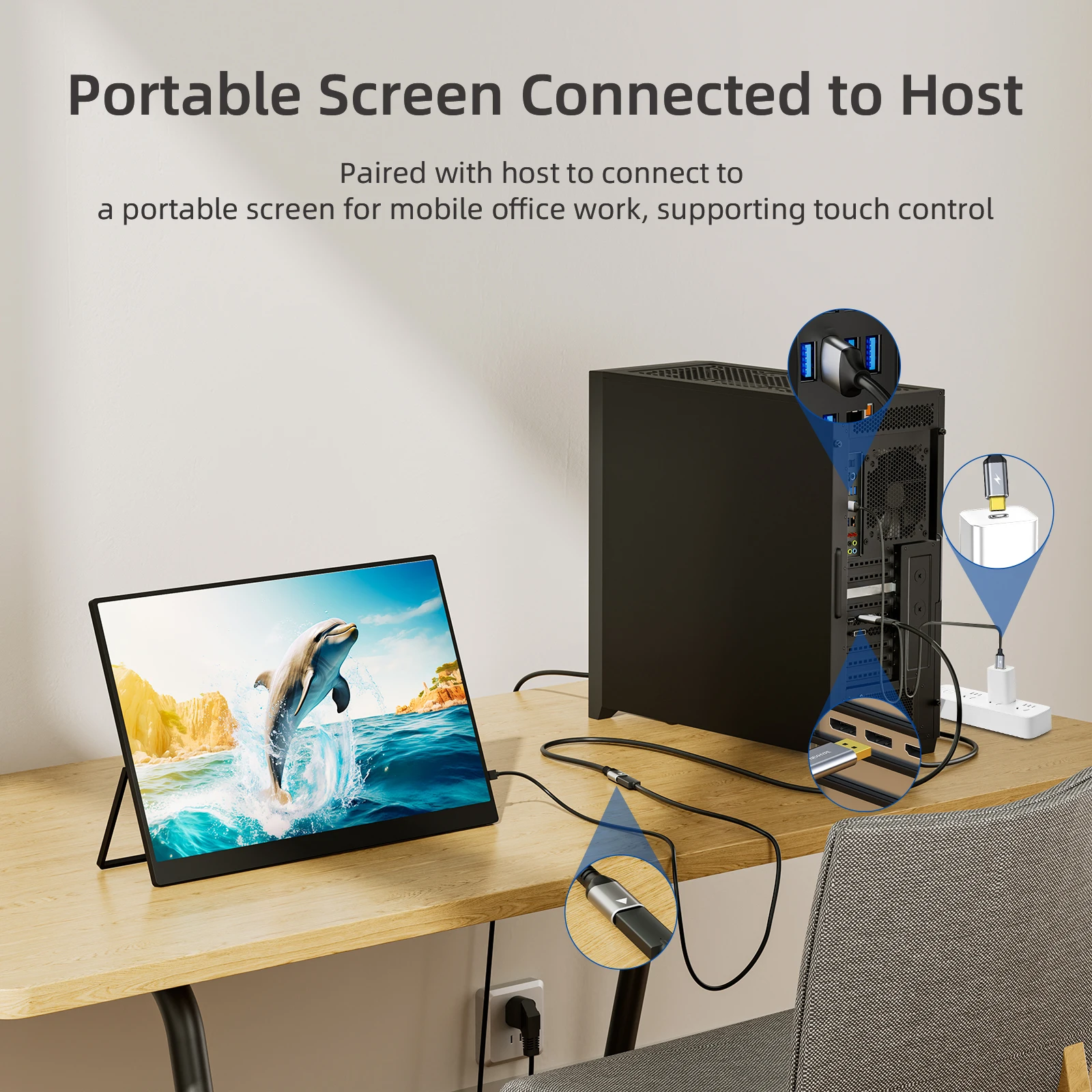 محول أنثى 8K DP إلى Type-C، كابل تحويل جهاز عرض USB C لتوصيل مضيف DP شاشة محمولة نظارات Nreal TC AR