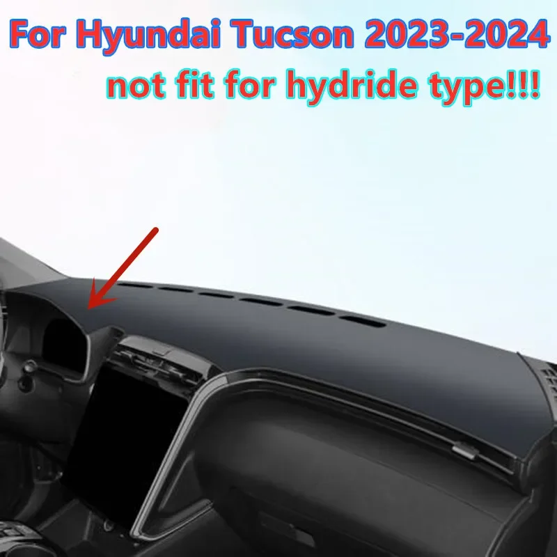 Leather Car Dashboard Cover Dash Protector Pad Mat For Hyundai Tucson 2023-2024