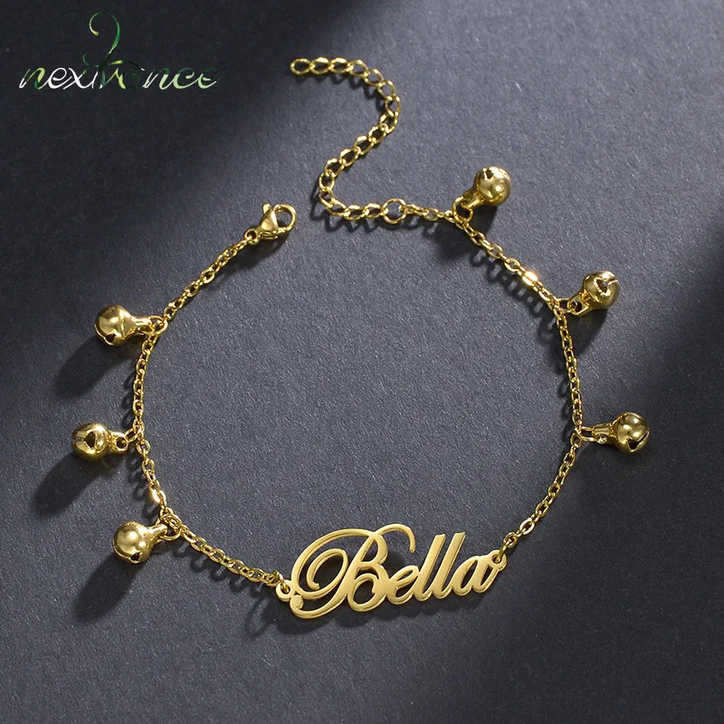 

Personalized Fashion Custom Name Bracelet Stainless Steel Classic Bell Bracelets Baby Teenage Unisex Birthday Jewelry Gift