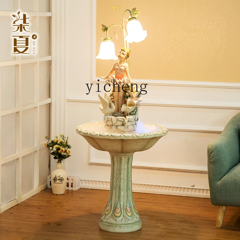 BJ-12 decorative living room TV cabinet next to the floor running water fountain ornament home art decoration