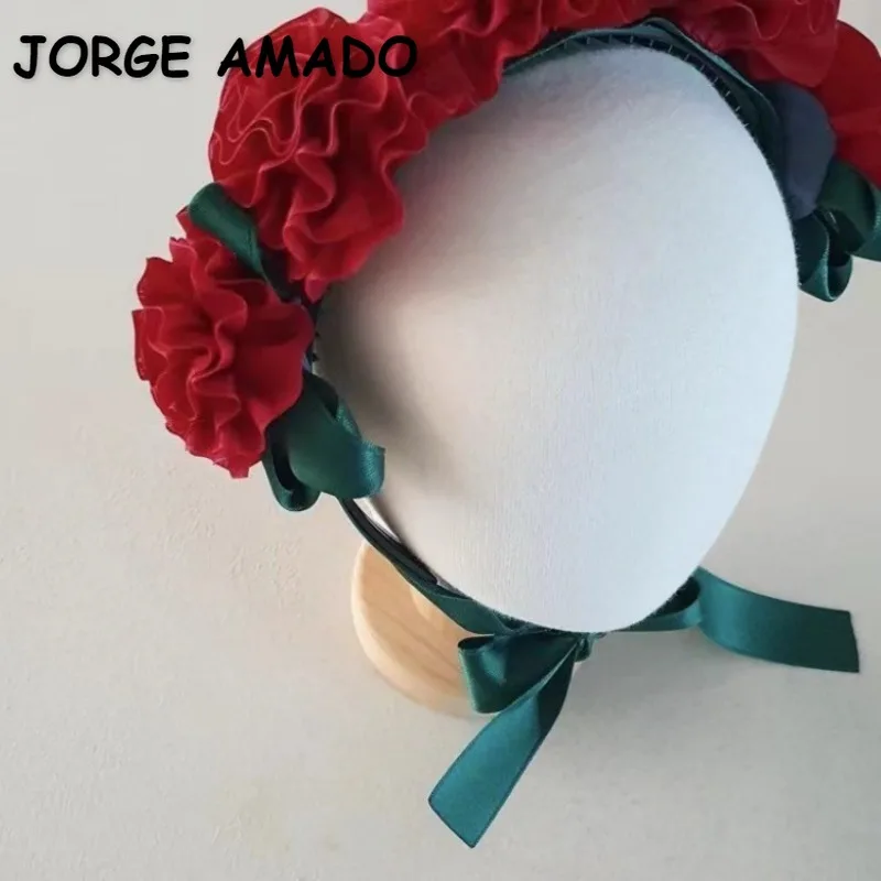 

Baby Red Pink Floral Headband 3D Ruffle Flower Hairband Girl Wedding Party Headwear Infant Photo Prop Kids Hair Accessories K008