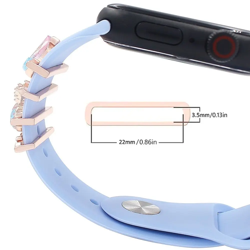 زخرفة سوار ساعة معدنية ، بروش ماسي ، خاتم زخرفي ، سوار ، سحر حزام المعصم ، إكسسوارات حزام iWatch ، جديدة