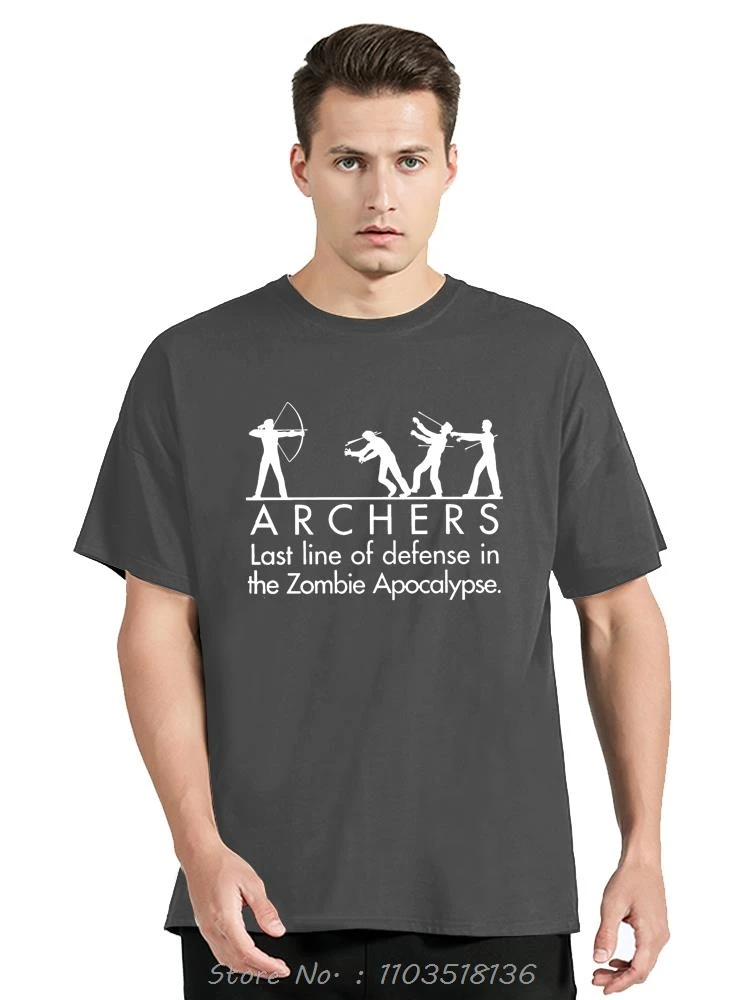 Men Clothing Archers VS Zombies T Shirt Classic Archery Lover Bow Arrow Sports Fitness Graphic Tshirts Unisex Vintage Tees