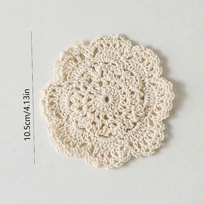 2/4pcs Bohemian Floral Crochet Coasters Perfect For Coffee Table Vintage Restaurant, Bar, Home Residence Kitchen Decoration