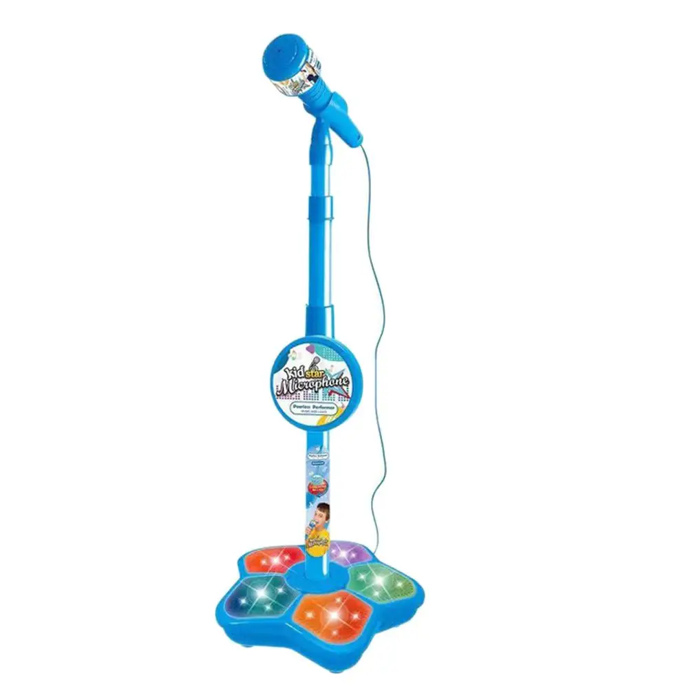 Microfono per bambini con supporto Macchina per canzoni karaoke Giocattoli per strumenti musicali Giocattoli educativi per l'allenamento del cervello Giocattolo per supporto per microfono
