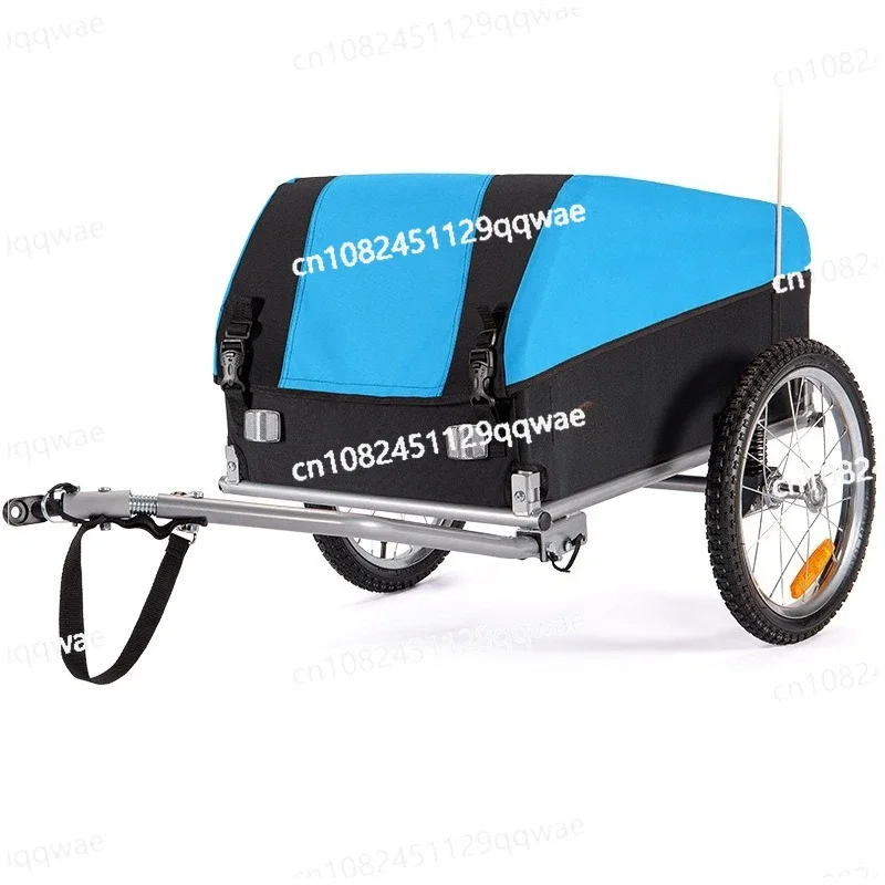 Supports up to 130 pounds, removable cover, black, Oxford fabric foldable bike freight trailer