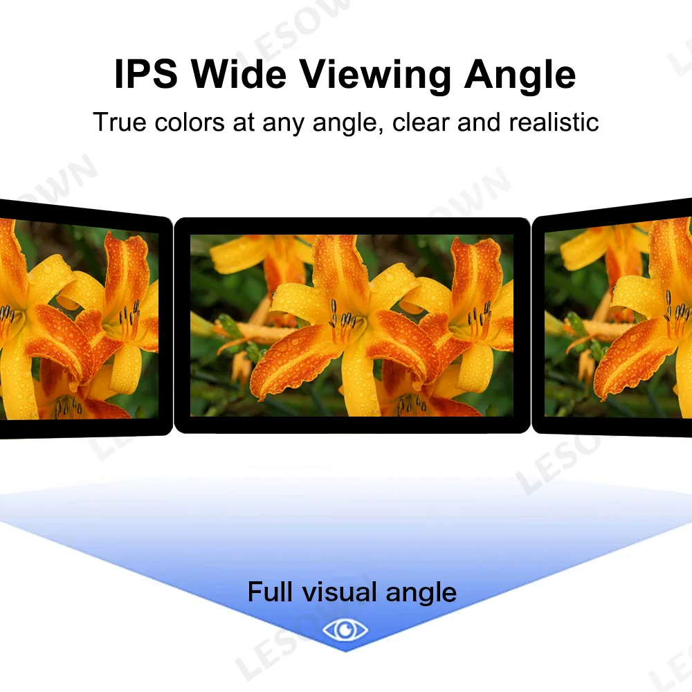 LESOWN 13.3 Inch 1920x1080 Capacitive Touch Display Setup Plug & Play HDTV VGA Sub Monitor Panel for Embedded System