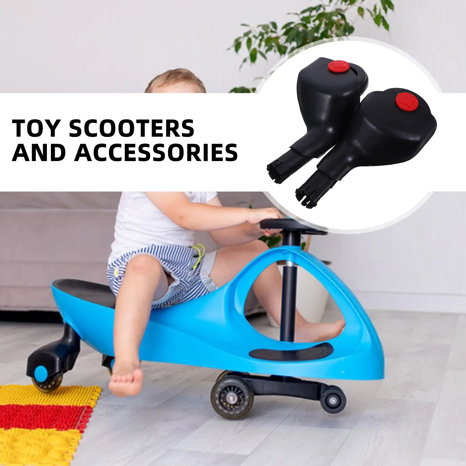 

2Pcs Children Ride on Twist Car Rear Wheel Accessories Reinforced Balance Design Quick Install No Tools Needed Bright Colors