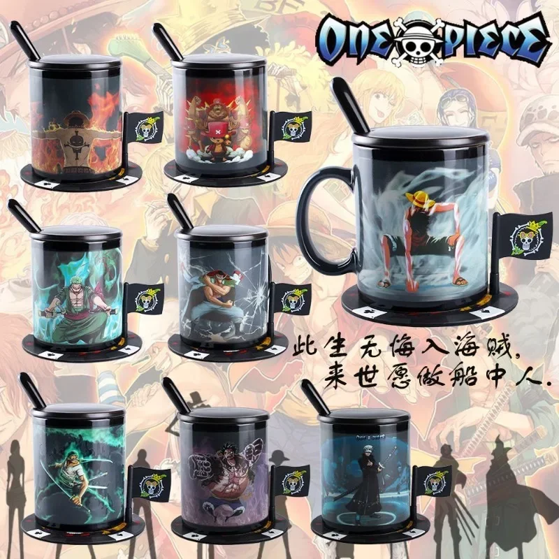 Anime One Piece Cup Creative Color Changing Cup Cartoon Kawaii Luffy Zoro Ace Whitebeard Birthday Gift for Boys Wholesale