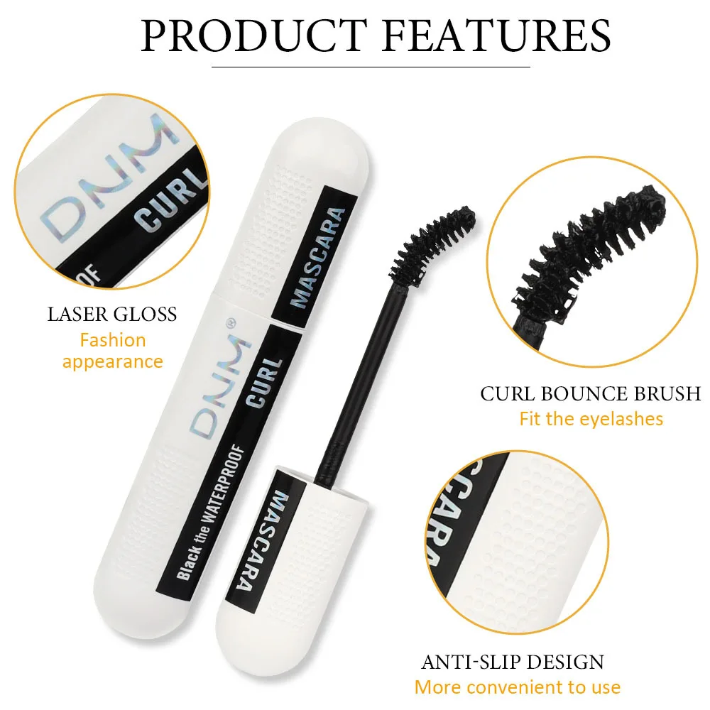 Dnm 4 Kleur Mascara Krullend Dikke Wimper Blijvende Hold Make-Up 24H Waterdicht Mode Anti-Slip Ontwerp Grote Capaciteit Mascara 12Ml