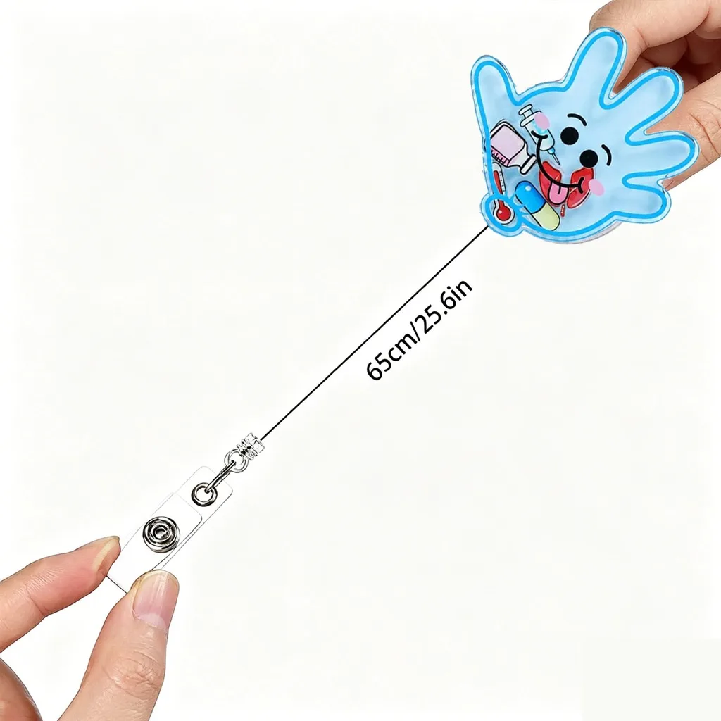 Doctor Nurse Badge Reel Acrylic Healthcare Worker Badge Holder ID Badge Holder Rotatable For Work Ids Work Uniform Collar Nurses