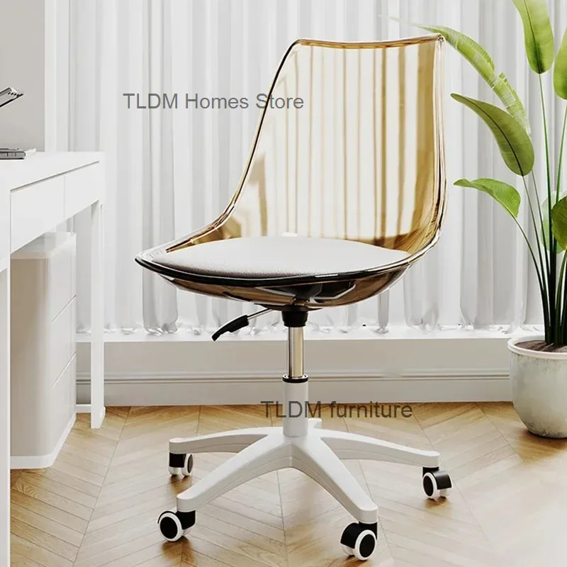 

Nordic Acrylic Office Chairs Home Backrest Computer Chair Modern Office Furniture Game Chair Lifting Swivel Learning Desk Chair