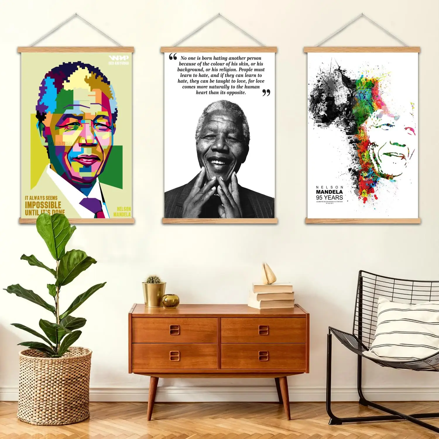 nelson mandela Framed Wall Painting Canvas Art Poster and Wall Art  Modern Family Bedroom Decor Posters,Decorative painting