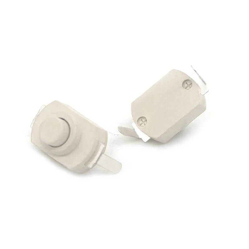10 pièces interrupteur à bouton-poussoir 1288BM DC 30V 1A lampe de poche interrupteur à Angle droit 2P blanc auto-verrouillage lampe de poche bouton interrupteur marche-arrêt
