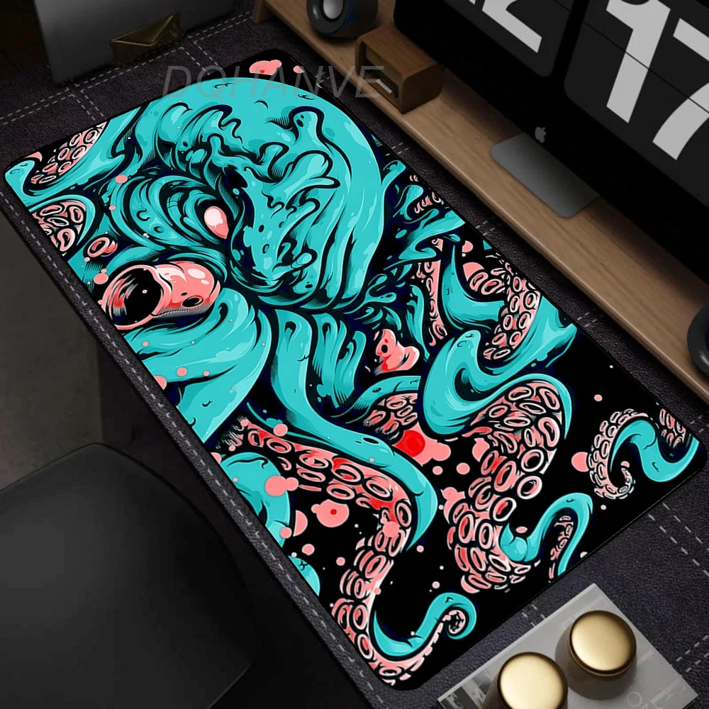 

Anime Color Monster Mouse Pad Ocean Octopus Mousepad XXL Large Desk Mat Stitched Edge Soft Cloth Universal Computer Mousepad