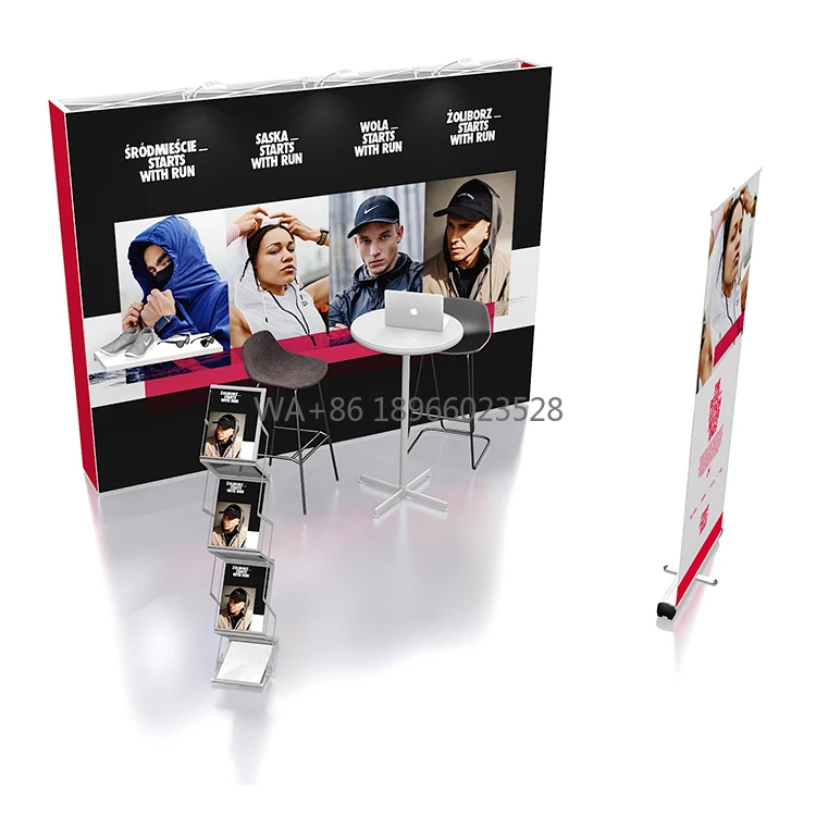 

10x8ft Backdrop Booth Stand Tension Fabric Trade Show Booth Display Portable Exhibition Booth