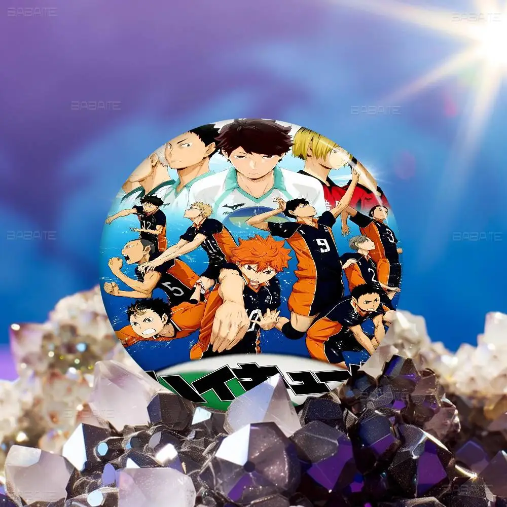 Haikyuu أنيمي شارات الإبداعية صفيح لينة زر دبابيس الحيوان أيقونة بروش التلبيب على ظهره شارة الملحقات دبوس