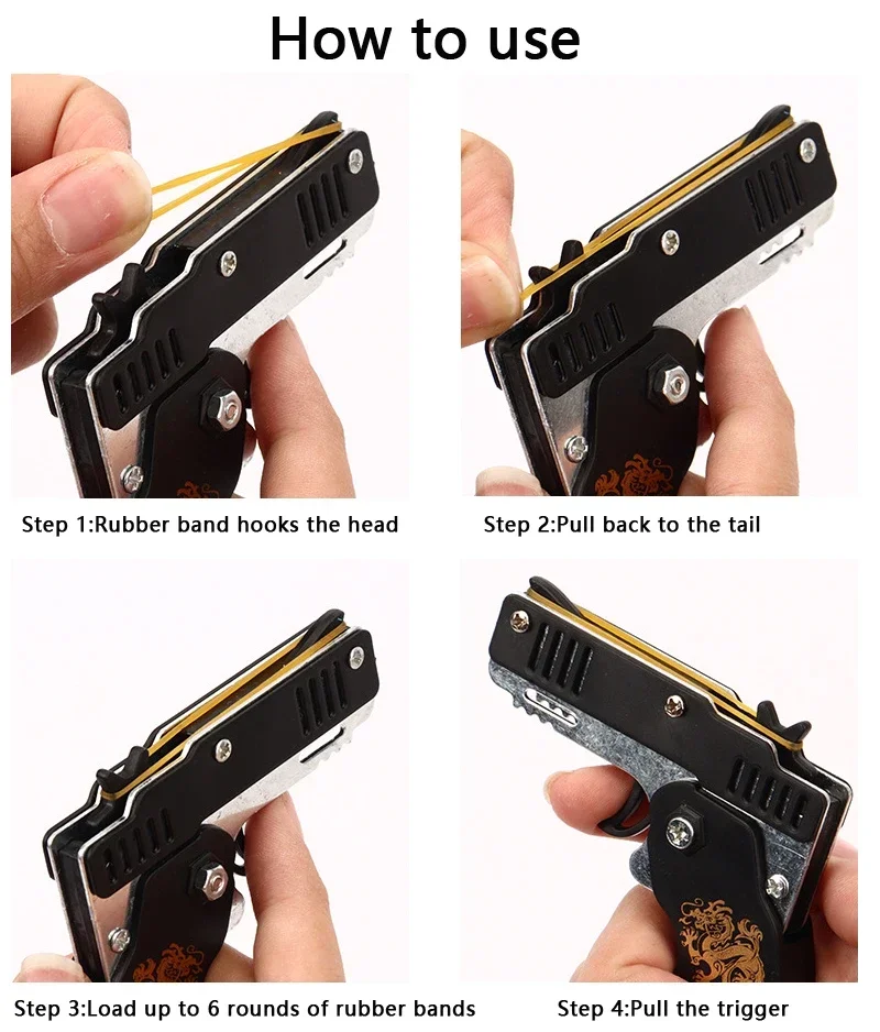 Keychain Gun Rubber Band Shooter 60 Pcs, Mini Fidget Toy Gun for Kids, Outdoor Party Favors Holiday Birthday Gift for Boys