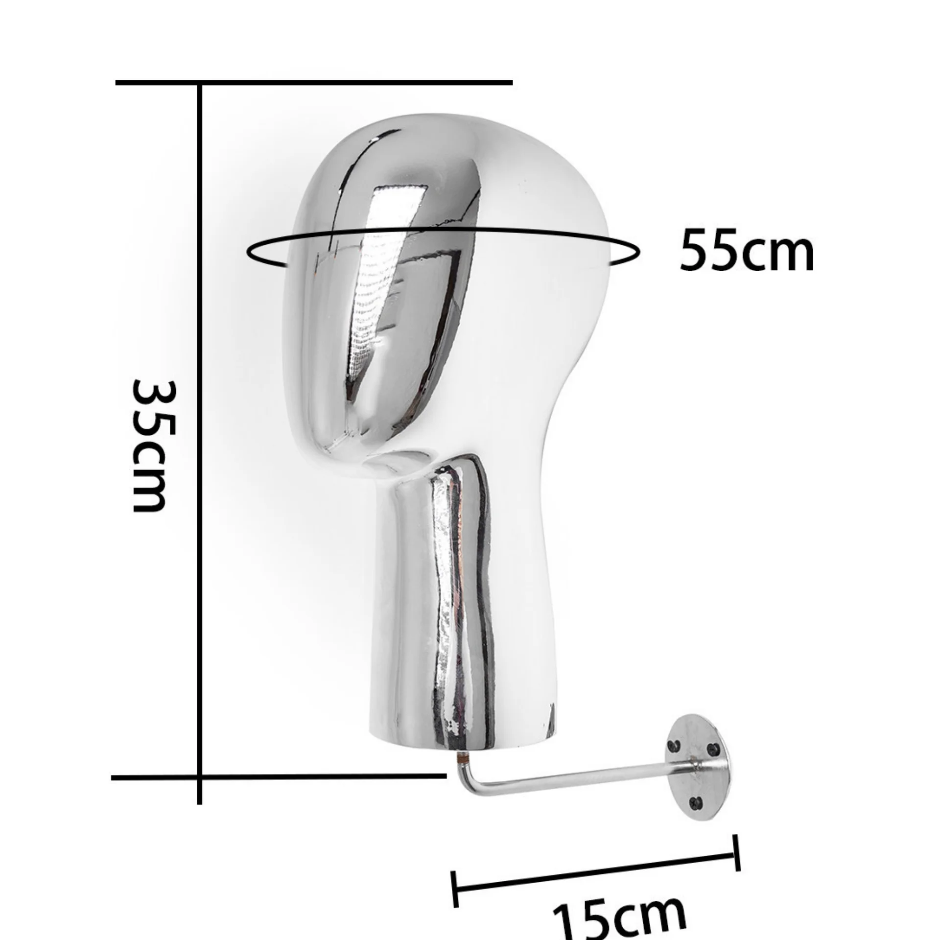 Luxury Gold Wall-Mounted Hat Display Rack, Electroplated Mannequin Head Wig Stand & Hat Holder