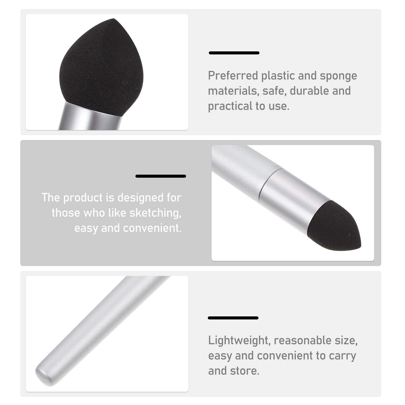 

3Pcs Sketch Wipe Sponge Pen Correction Smudge Erase Tool Soft Blending Highlight Artist Drawing Tool Sketch Correction Wiper