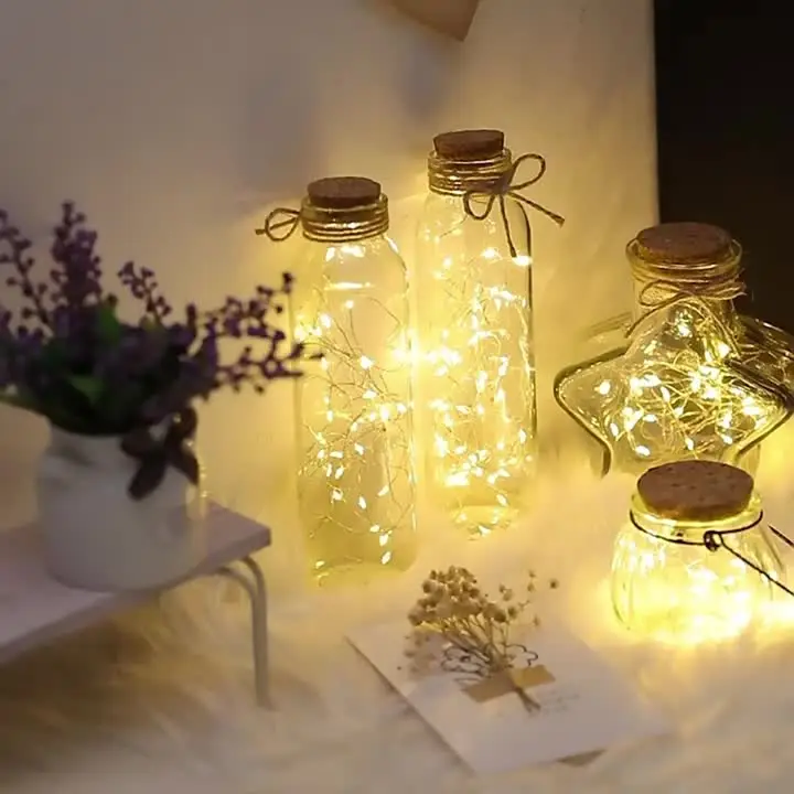 USB LED 요정 조명 구리 와이어 스트링, 휴일 야외 램프 화환, 크리스마스 트리 웨딩 파티 장식, 20M, 200LED