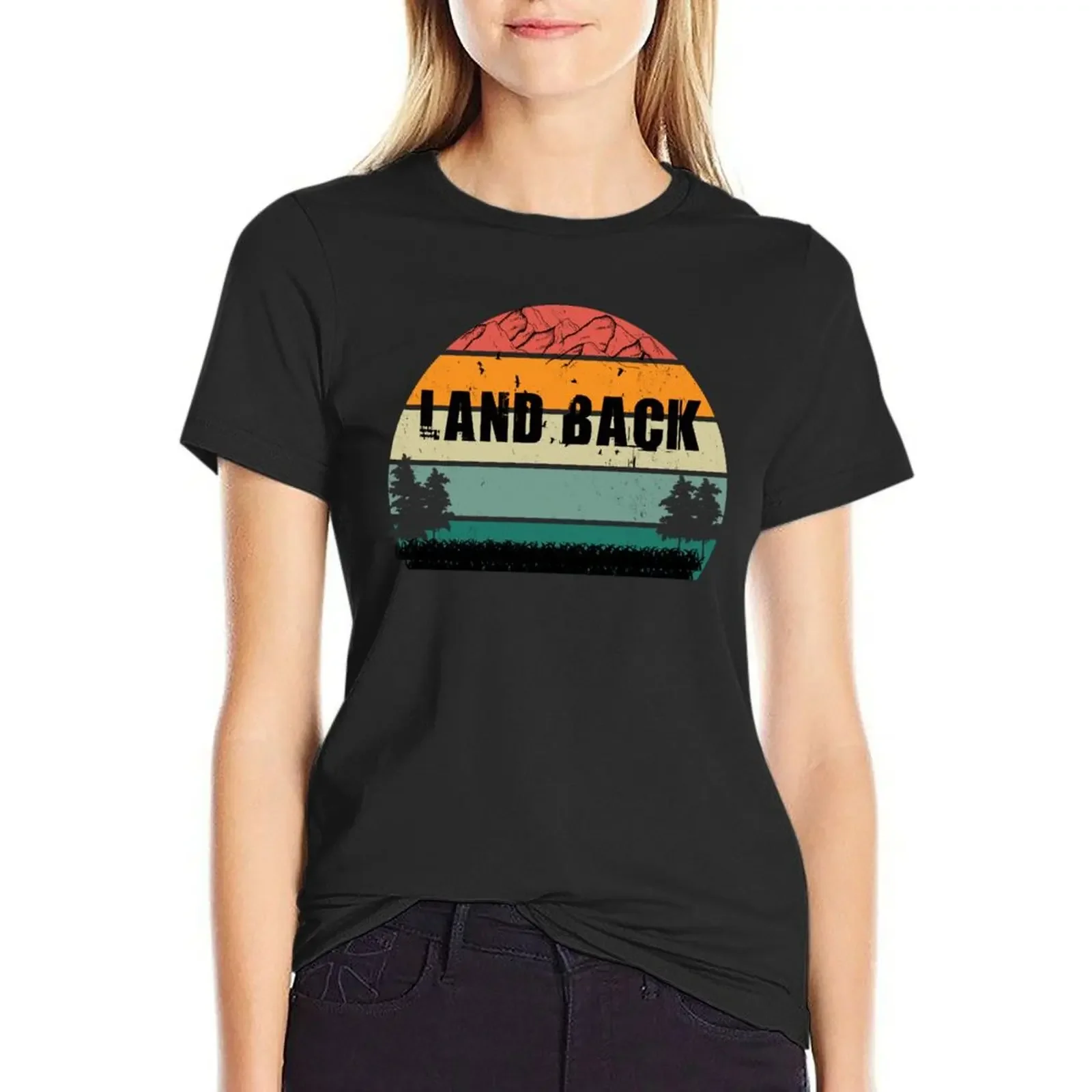 

LANDBACK T-Shirt korean fashion funny cute clothes korean Women's clothes