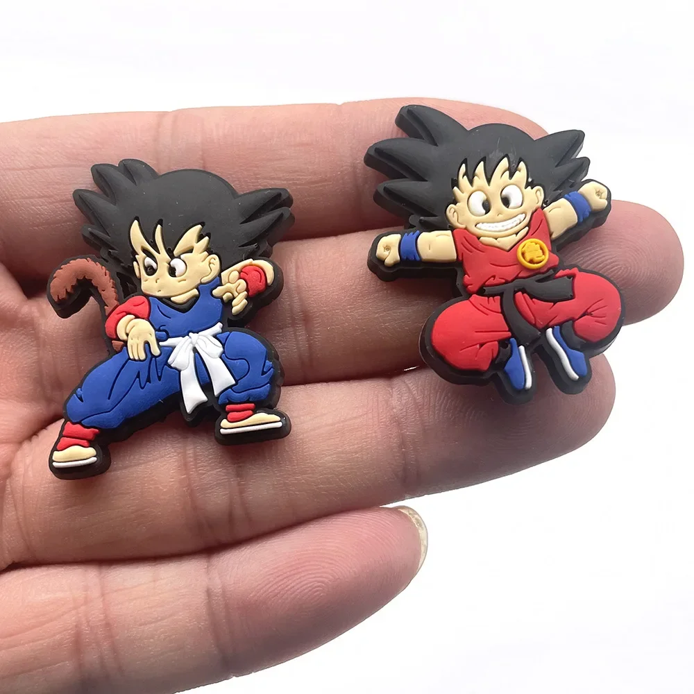 11Pcs Anime Dragon Ball Action Figures Shoes Charms Toys Son Goku Figures PVC Waterproof Sandals Buckle Accessories Toys Gifts
