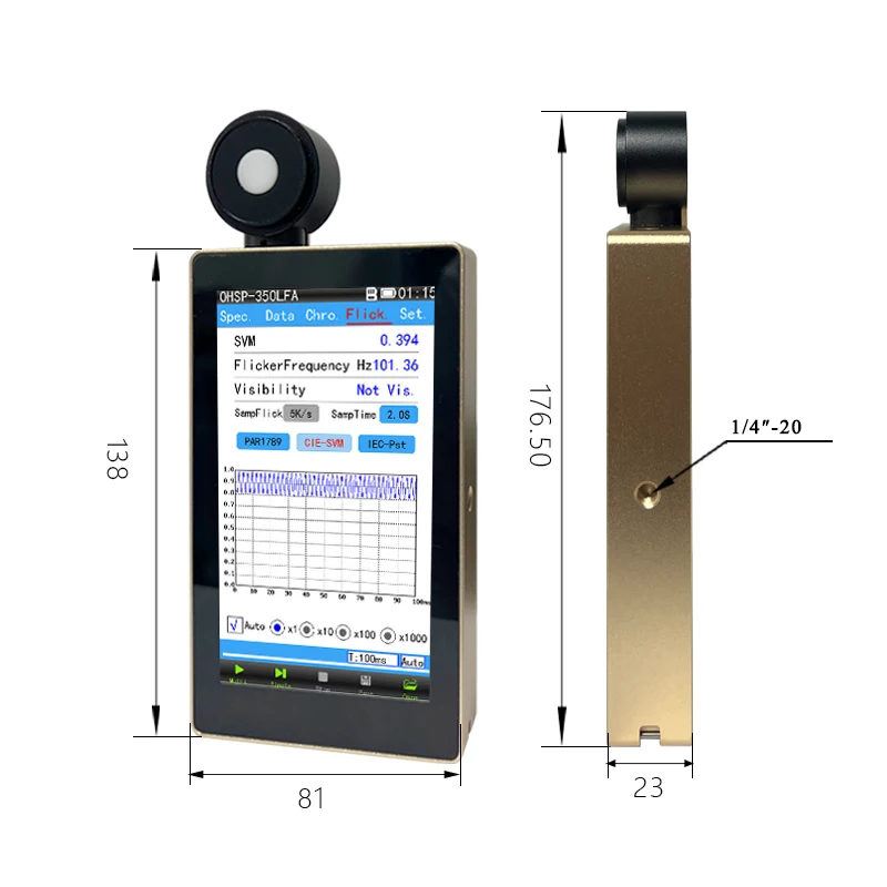 PST SVM Spectrometer OHSP350LFA Flicker Light Meter Meets New Europe Standard