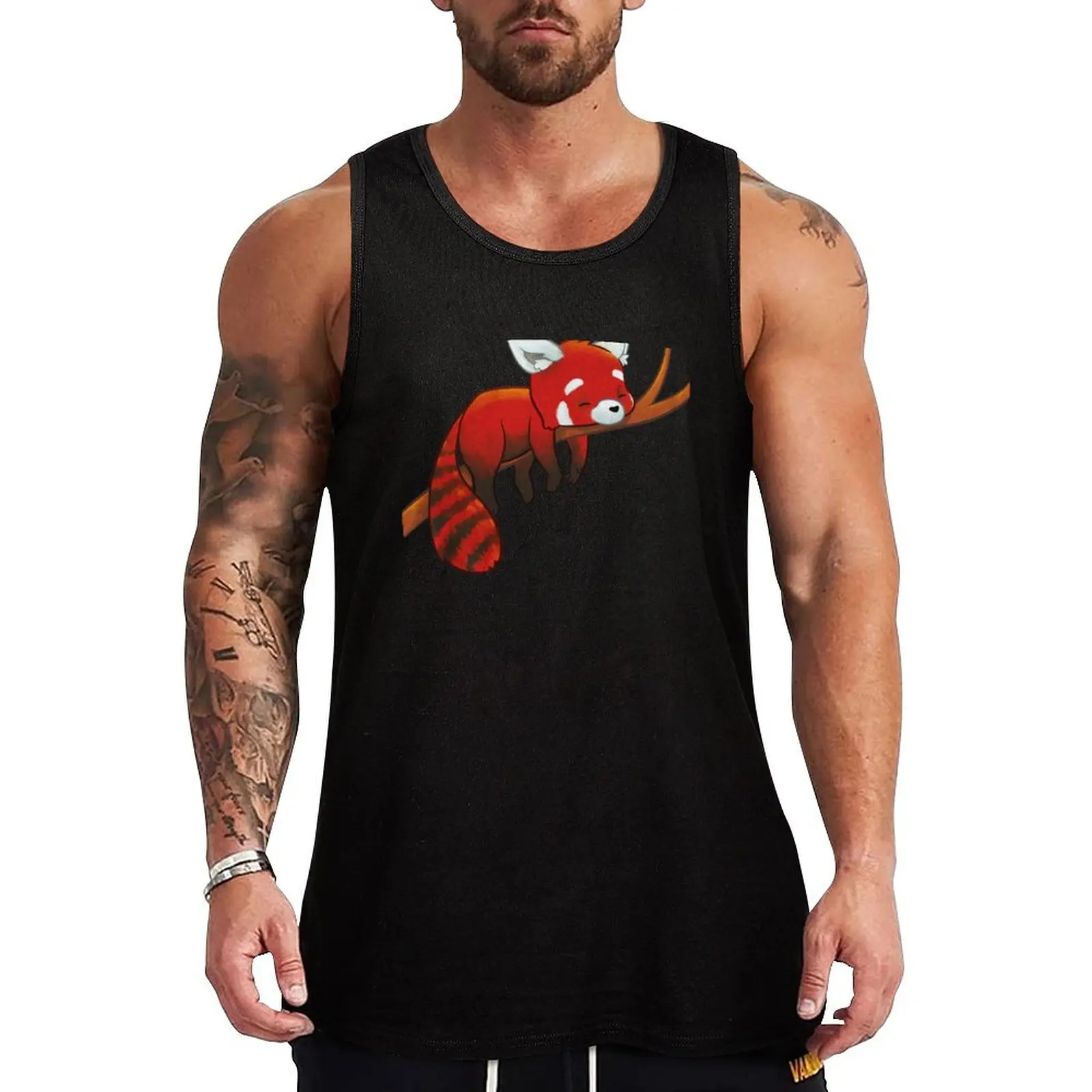 Sleeping Red Panda Tank Top clothes for men fashion 2024 man Vest male anime gym