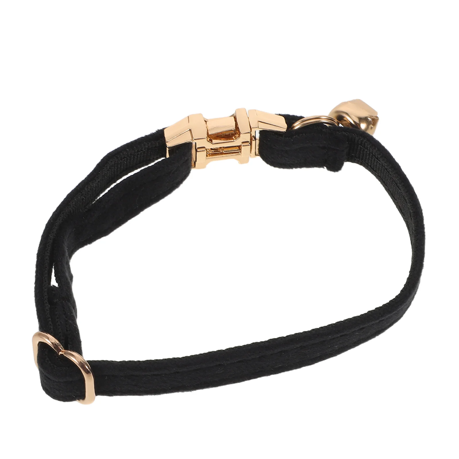 

1pcs Pet Cat Collar Black Adjustable Jingle Bell Soft Fabric Dressy Kitten Collar For Indoor Outdoor Fancy Wedding Accessory