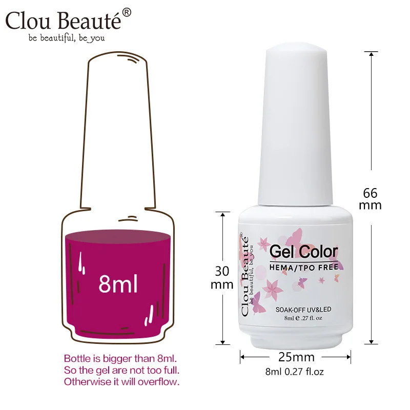 Clou Beaute HEMA TPO الحرة الأشعة فوق البنفسجية هلام مسمار البولندية Varnis شبه دائمة عالية الصباغ جميلة السكر اللون جيل للأظافر مسمار الفن لوازم #4