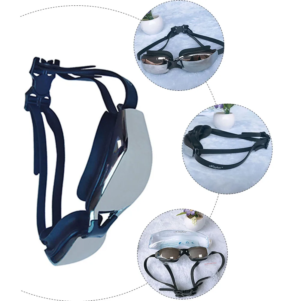 

Myopia Swimming Goggles Waterproof Anti-Fog Large Frame Adjustable Strap Comfortable Fit Adult Swimwear Silicone