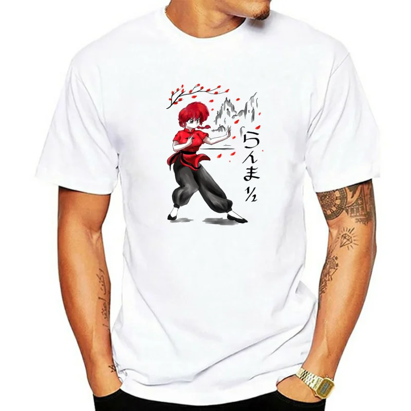 Classic Anime Ranma 1/2 Nibun-no-Ichi T shirt Men Picture Custom O-neck S-6XL Harajuku Streetwear Tee Shirt