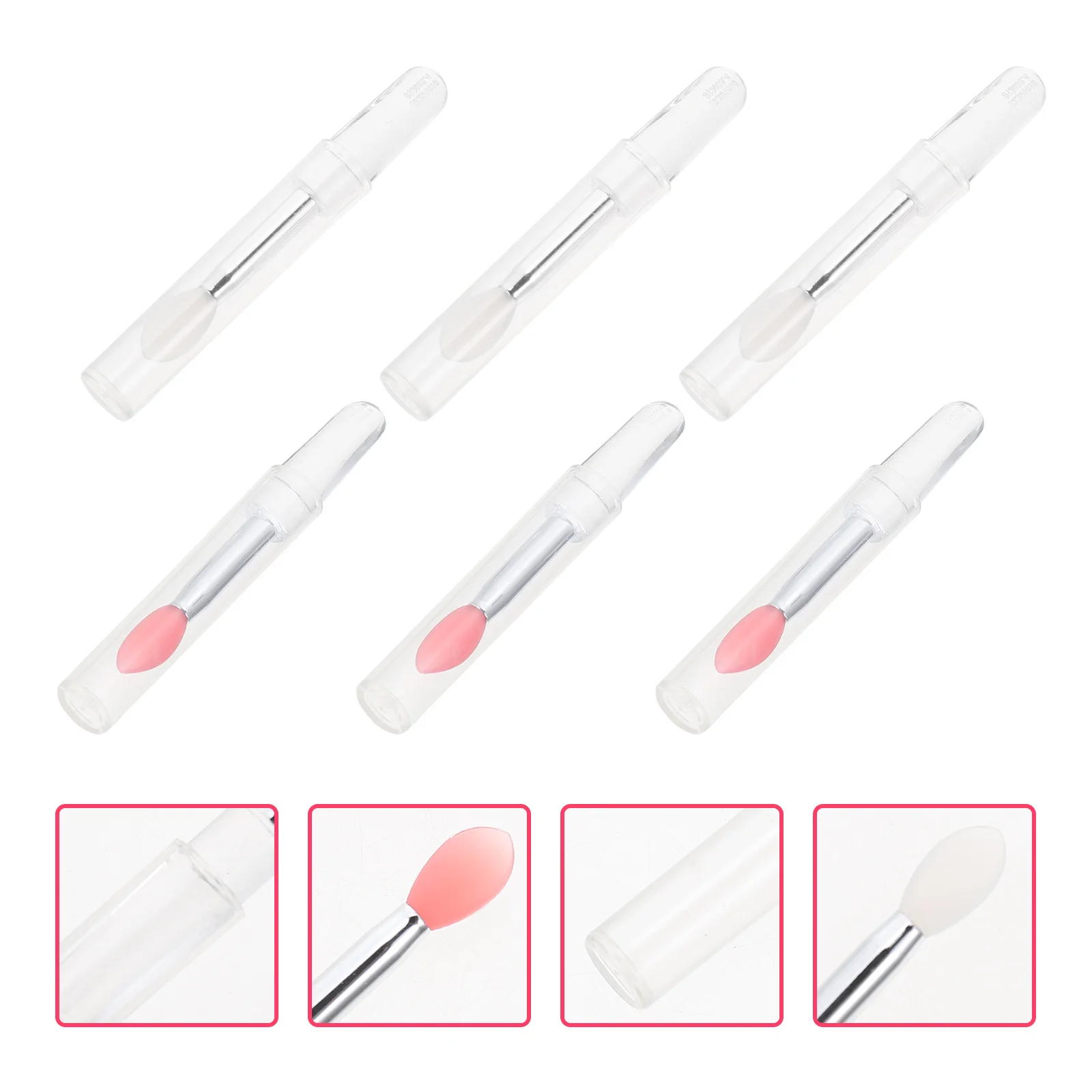 Pincel de silicona para mascarilla de labios para mujer, 6 piezas, maquillaje, sombra de ojos, bálsamo, cosméticos, lápiz labial, aplicador de suministro de belleza