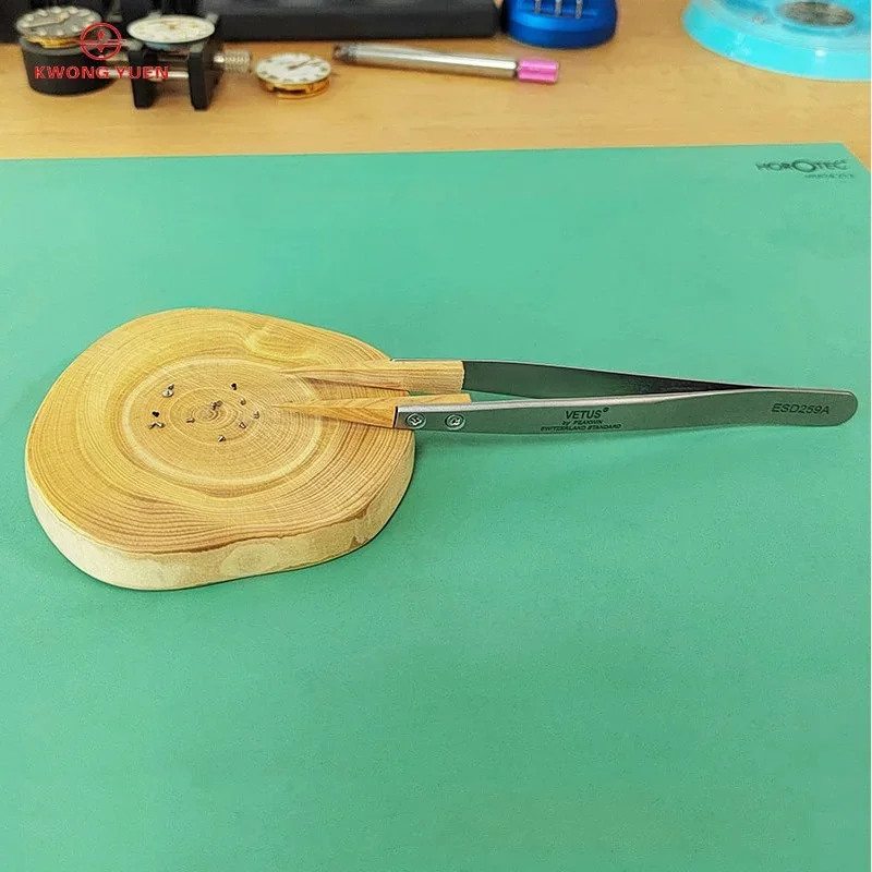 Boxwood Base Balance Watch Hand System Repair Wood Watch Movement Pad Wood Base Watch Repair Tool