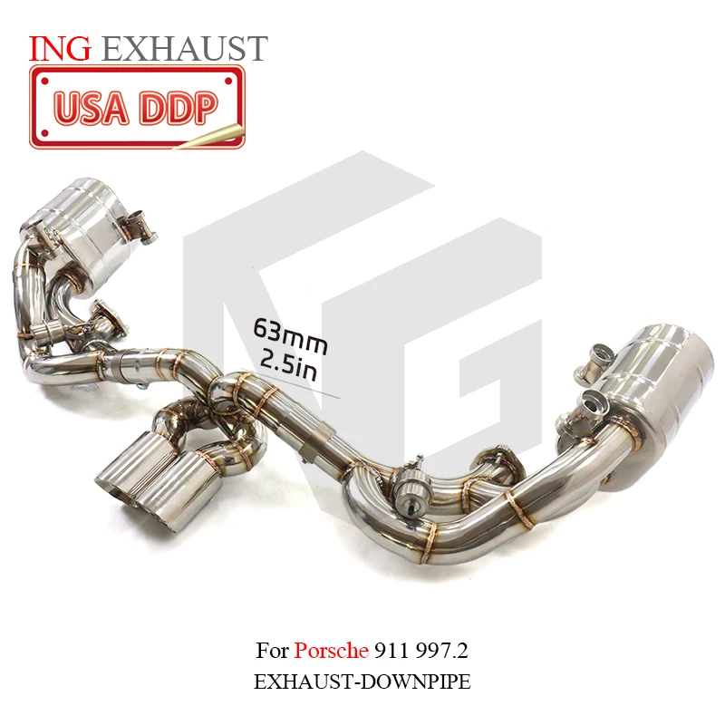 

ING Exhaust SS304 Catback for Porsche 911 997.2 Up GT3 4.0L Race Muffler vacuum Valve Engine System