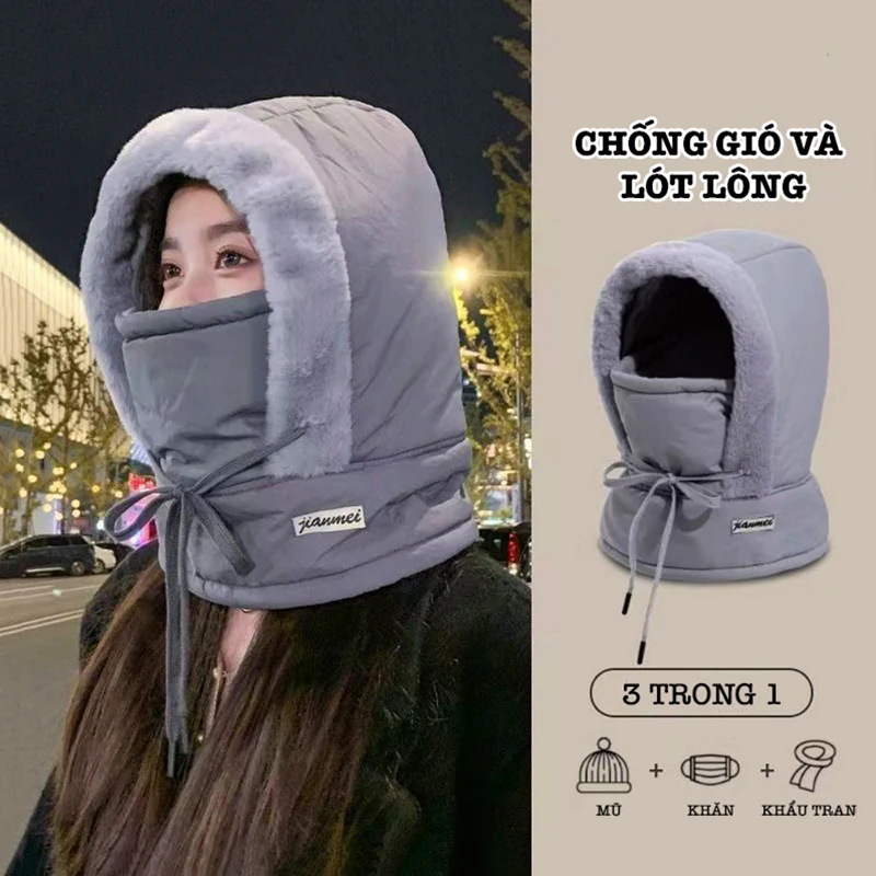 Cold Weather Thermal Balaclava Scarf Winter Windproof Hood Hat Plush Neck Warmer Ski Face Mask For Outdoor Activities