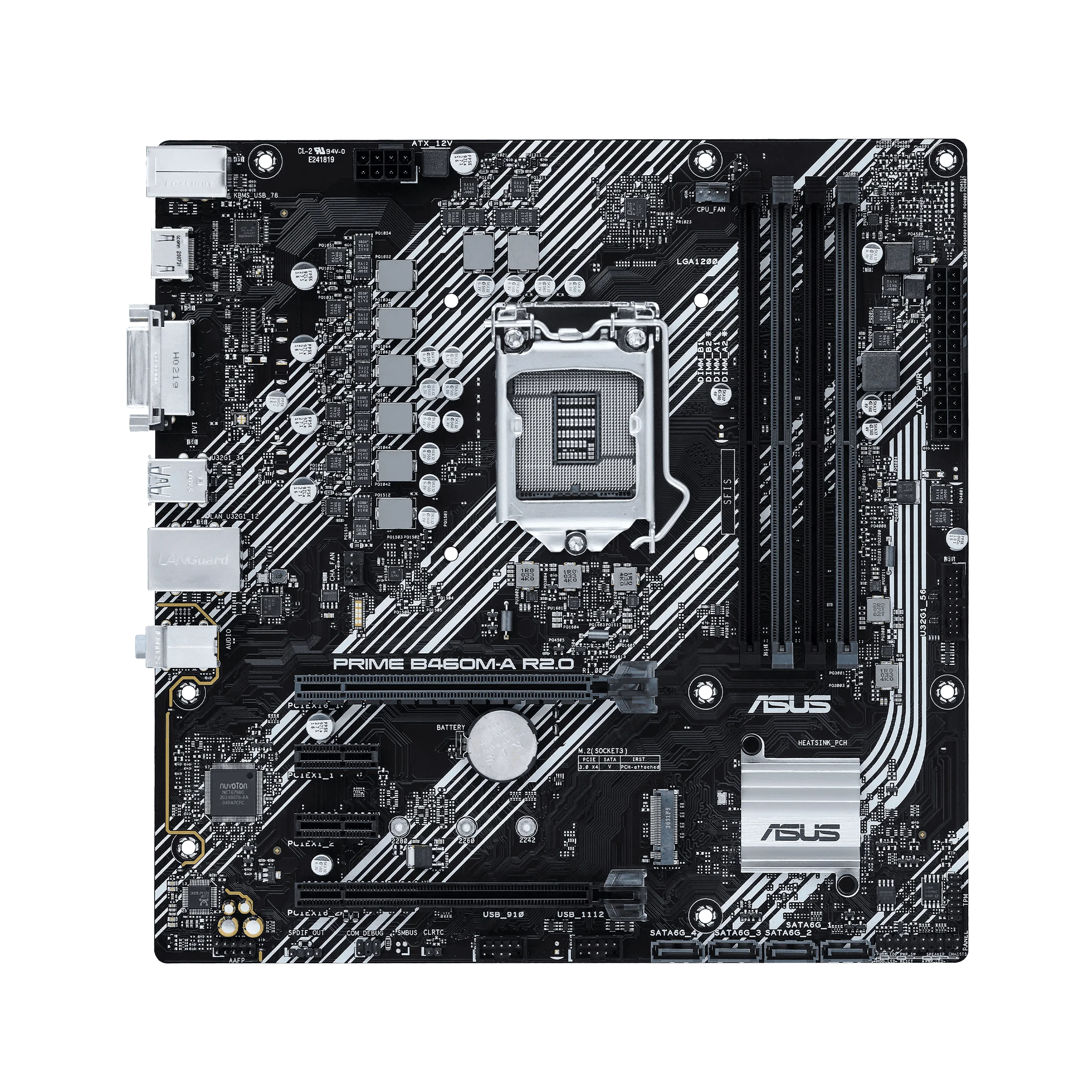 Płyta główna ASUS PRIME B460M-A/B460M-A R2.0 LGA1200 obsługuje nagłówki AURA SYNC RGB, podwójne gniazda M.2, pamięć DDR4. — zdjęcie produktu 5