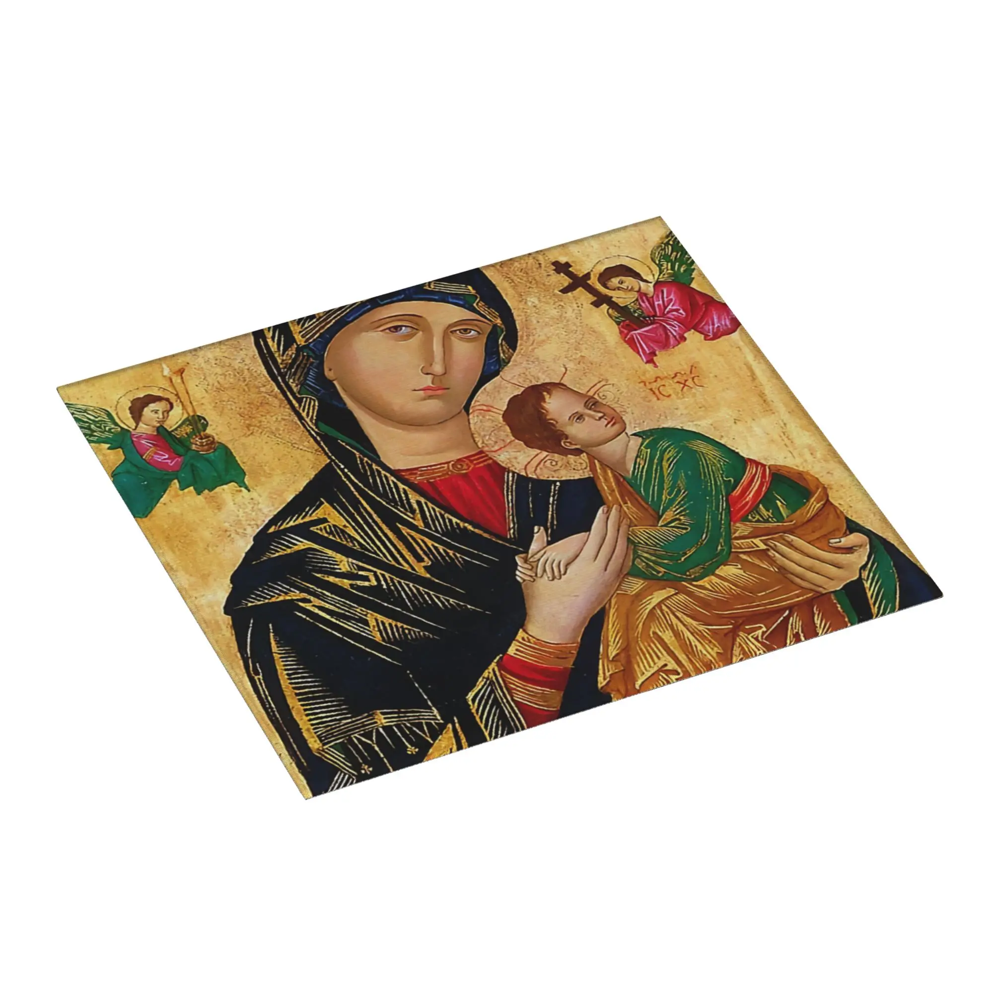 Our Lady of Perpetual Help Drying Mat For Kitchen Waterproof Roman Catholic Virgin Mary Bathroom Countertop Protector Mat