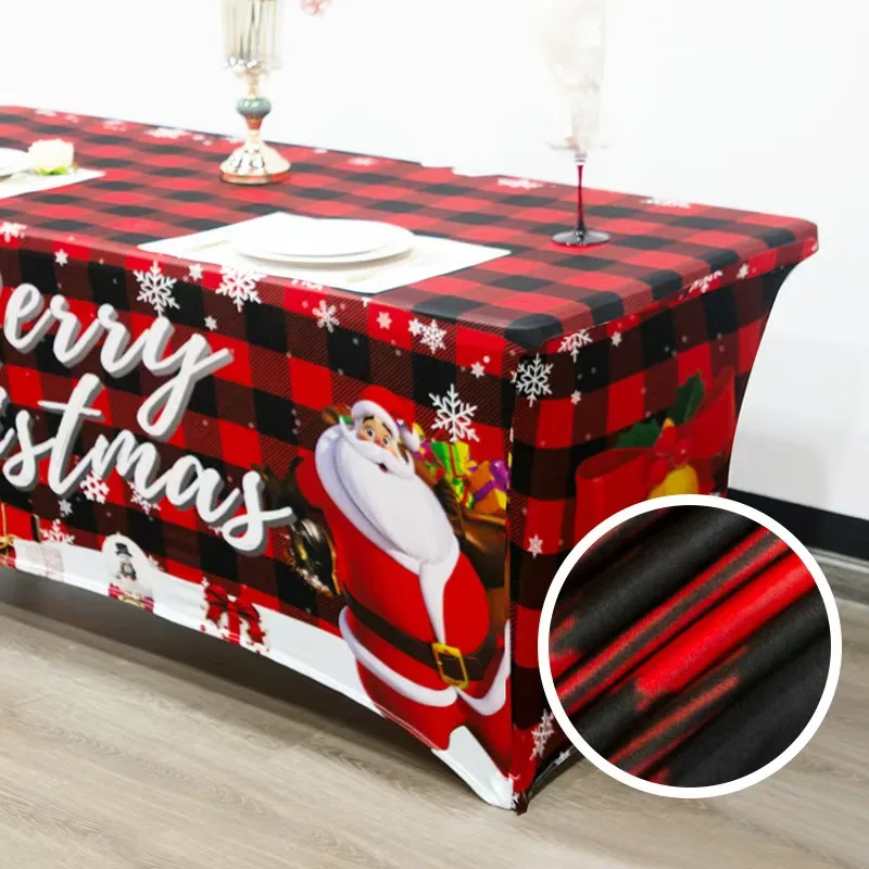 Custom logo Spandex Tablecloth Tight Fitted Washable and Wrinkle Resistant Stretch Table Cover for Event