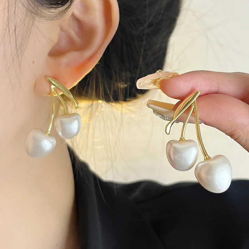 

Cream Cherry Earrings