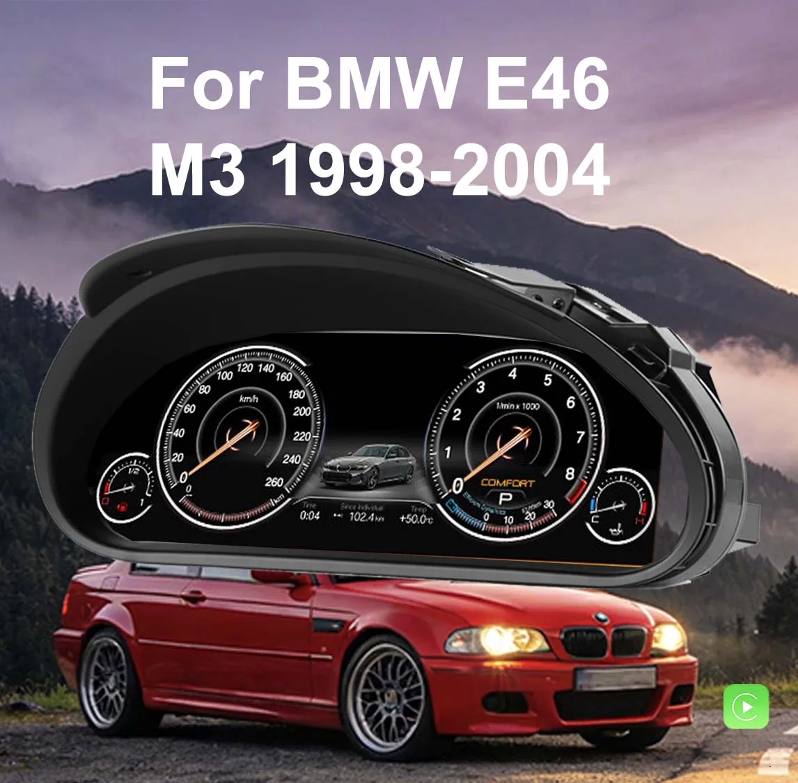NEW 10 UI Cluster Dashboard For BMW 3 Series M3 E46 1998-2004 Speedometer LCD Instrument Panel Digital Instrument