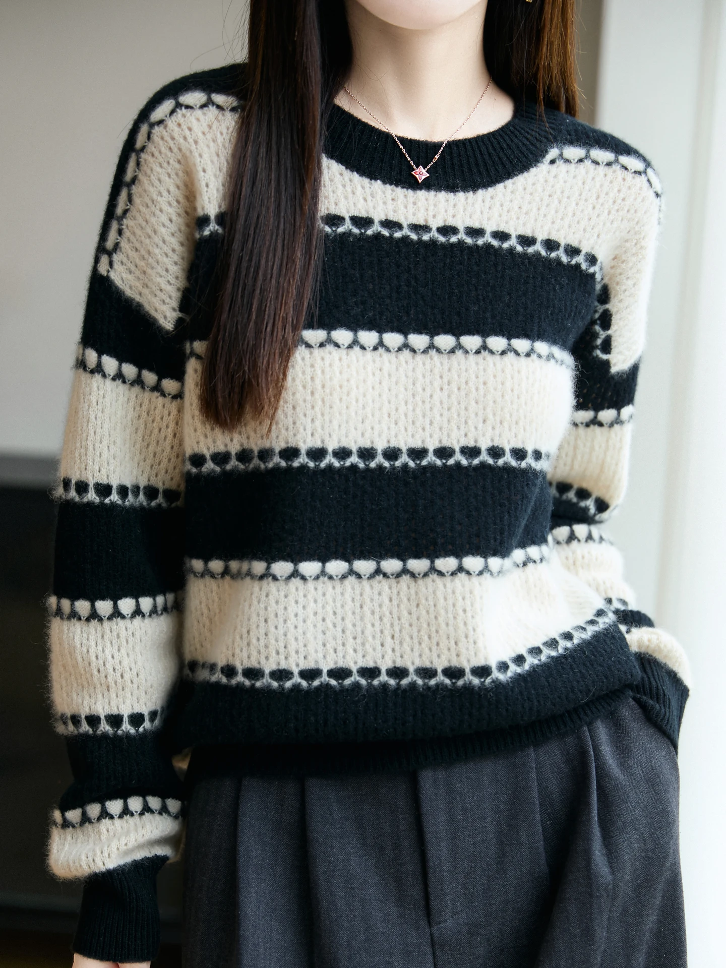 black and beige