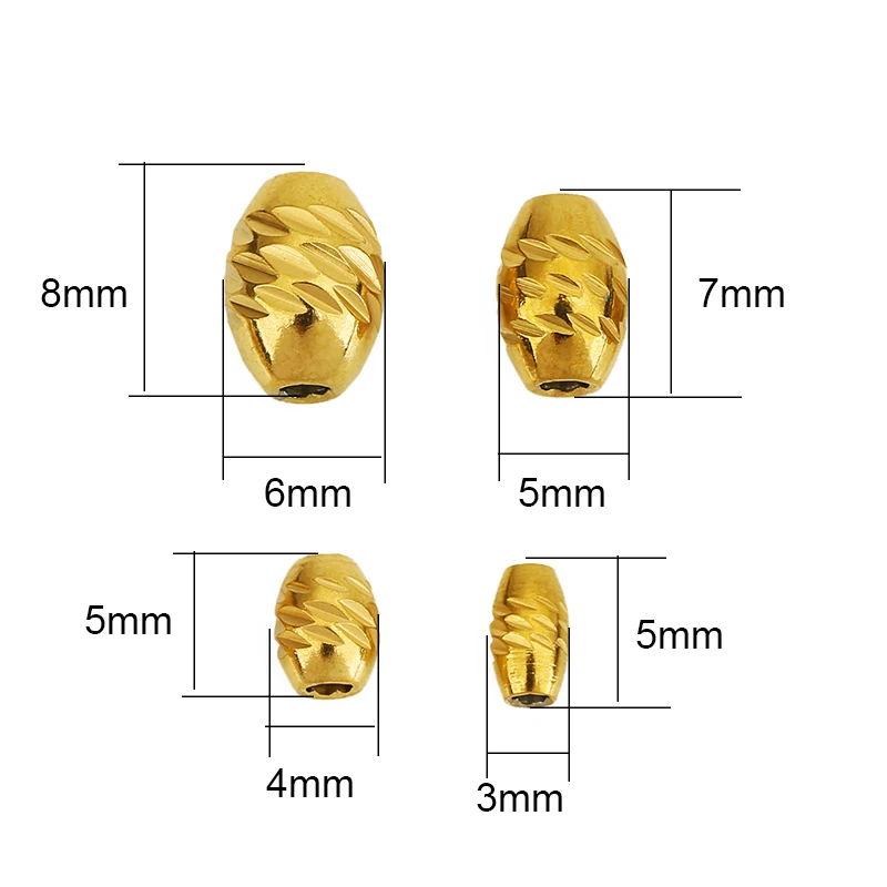10 قطعة 5 7 8 مللي متر أبدا تتلاشى PVD خرز من الفولاذ المقاوم للصدأ ثقب كبير خزر عازل DIY بها بنفسك صنع المجوهرات سوار قلادة النتائج