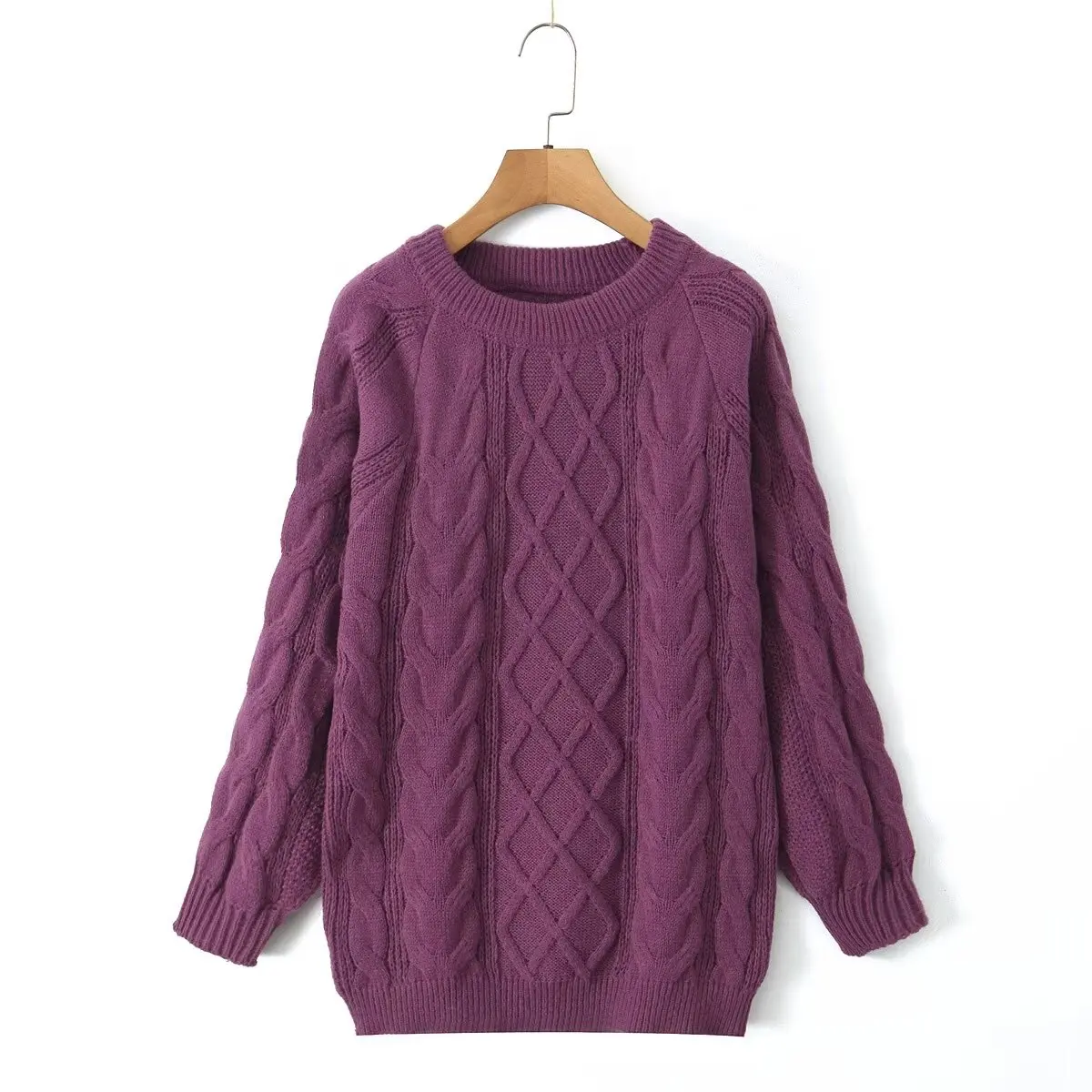 JNLEAOG ファッショナブルなニットセーター秋の新スタイル女性のストリートスタイルラウンドネックプルオーバーツイストヴィンテージ多用途