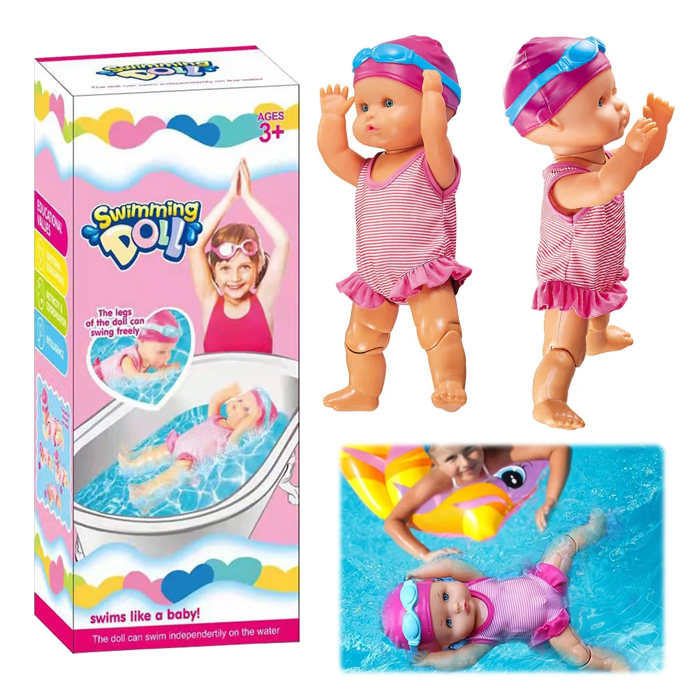 Giocattolo da bagno per bambini impermeabile per bambola nuotatore con giunto mobile e tuta staccabile per ragazze, regalo di compleanno per bambini