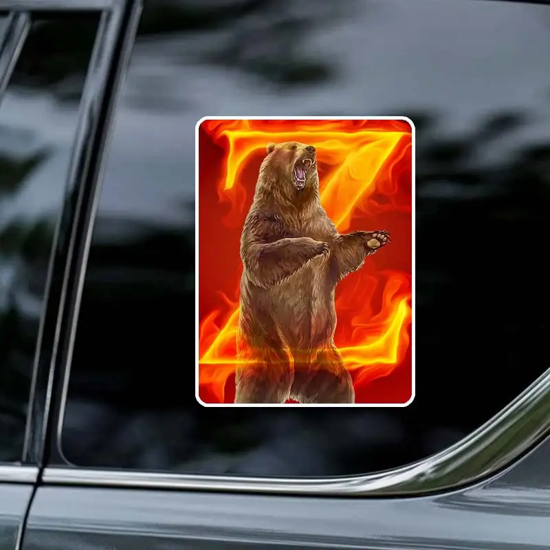 Наклейка на авто Патриотическая Медведь-Funny Car Stickers Waterproof Car Glass Decorative  Decal For Car Accessories SH38