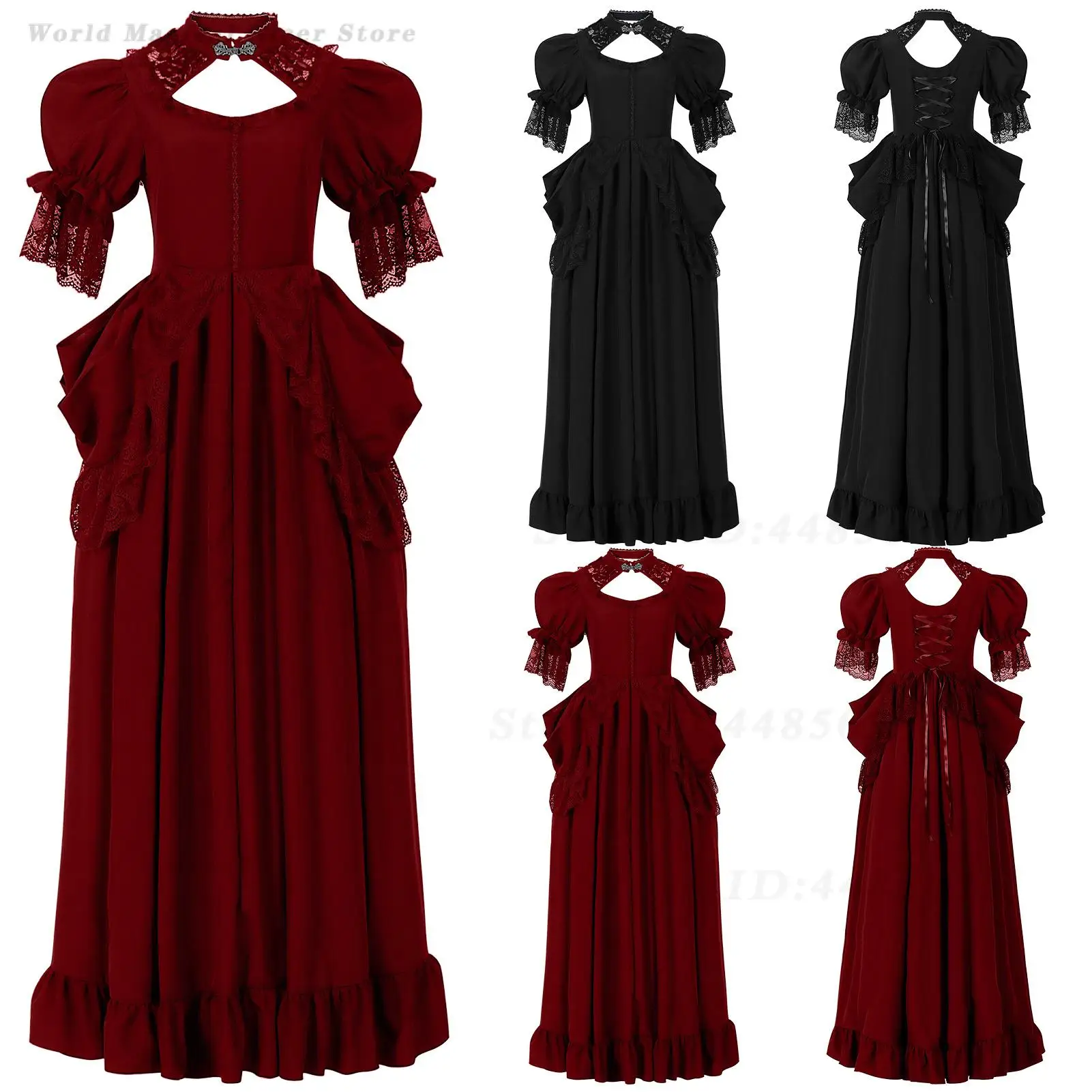 Vestido de Noche Vintage Noble para Mujer, Vestido de Baile Real Renacentista, Disfraz de Cosplay para Fiesta de Halloween, Actuación de Danza Escénica