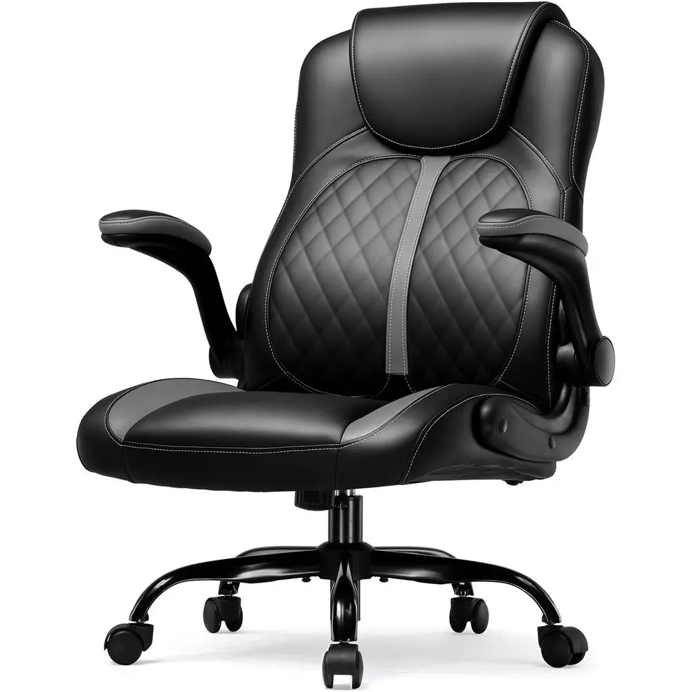Oice Computer Gaming Chair Ergonomic Desk Chair or Adults with Lumbar Support lip-Up Arms Adjustable Height Swivel Wheels PU Lea